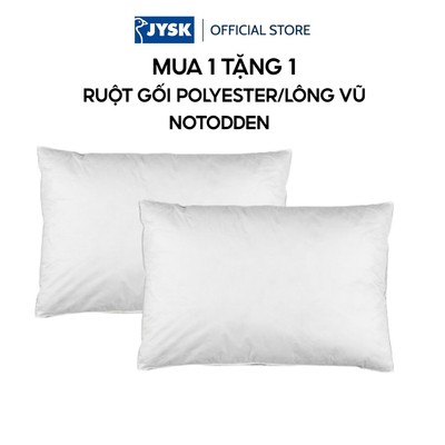 [MUA 1 TẶNG 1] Ruột gối polyester/lông vũ | NOTODDEN | trắng | R50xD70cm | 810gr