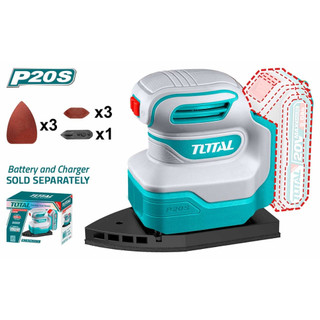 Total Máy Chà Nhám Dùng Pin 20V TPSLI2014 - 3 Bộ Đĩa Chà Nhám Điện Áp 20V Tốc Độ 12000 V/p Đóng Gói Bằng Hộp Màu