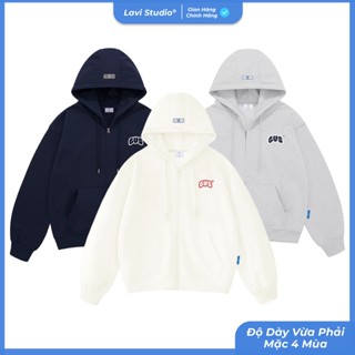  Áo Hoodie Zip Chữ Thêu Xù Lavi Studio Vải 2 Da Không Xù Mặc 4 Mùa  Sophia 