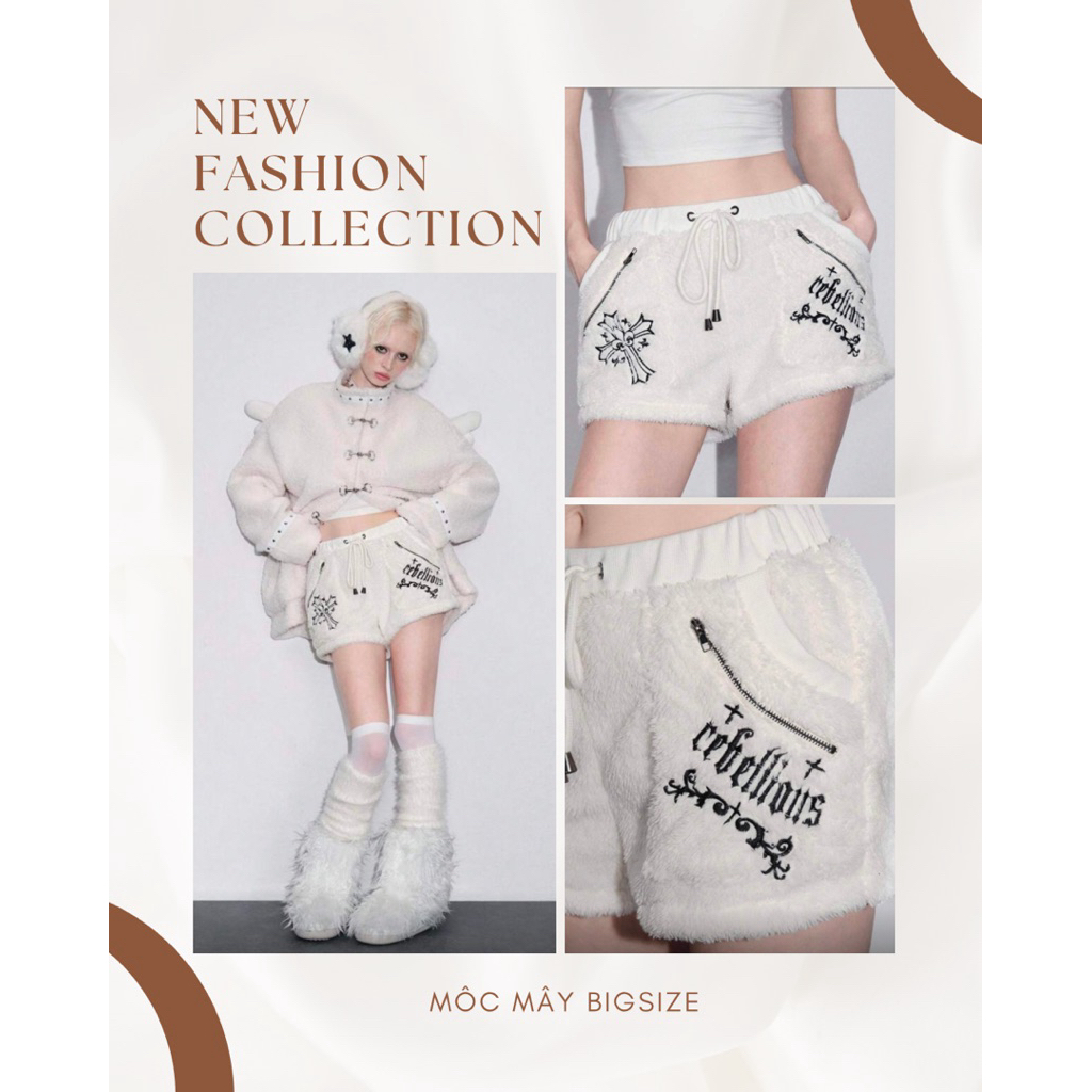 Quần đùi bông y2k gothic | Bigsize Order XS–L