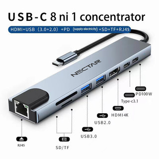  HUB USB 3.0 và HUB Type C NECTAR Tốc Độ Cao 5 in 1 Hợp Kim Nhôm Cao Cấp 