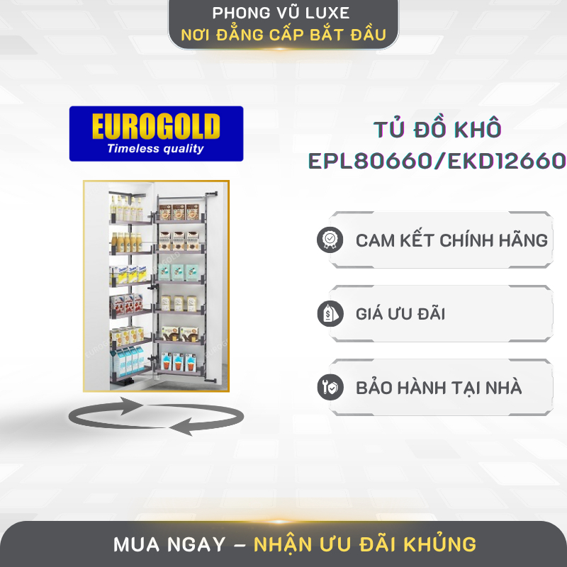 Tủ Đồ Khô Eurogold EPL80660/EKD12660 – Thiết Kế Thông Minh, Giúp Tiết Kiệm Không Gian Tối Ưu