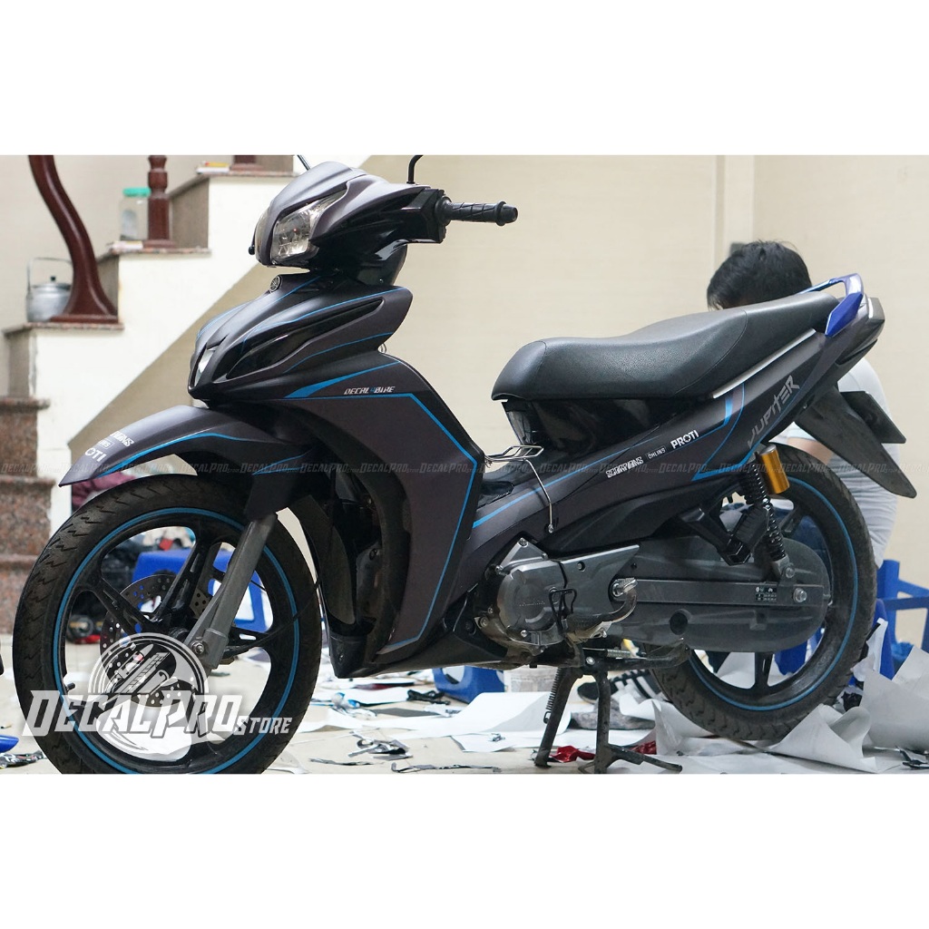 [Tem chuẩn xịn] - Tem trùm xe Jupiter RC Blue Lighting