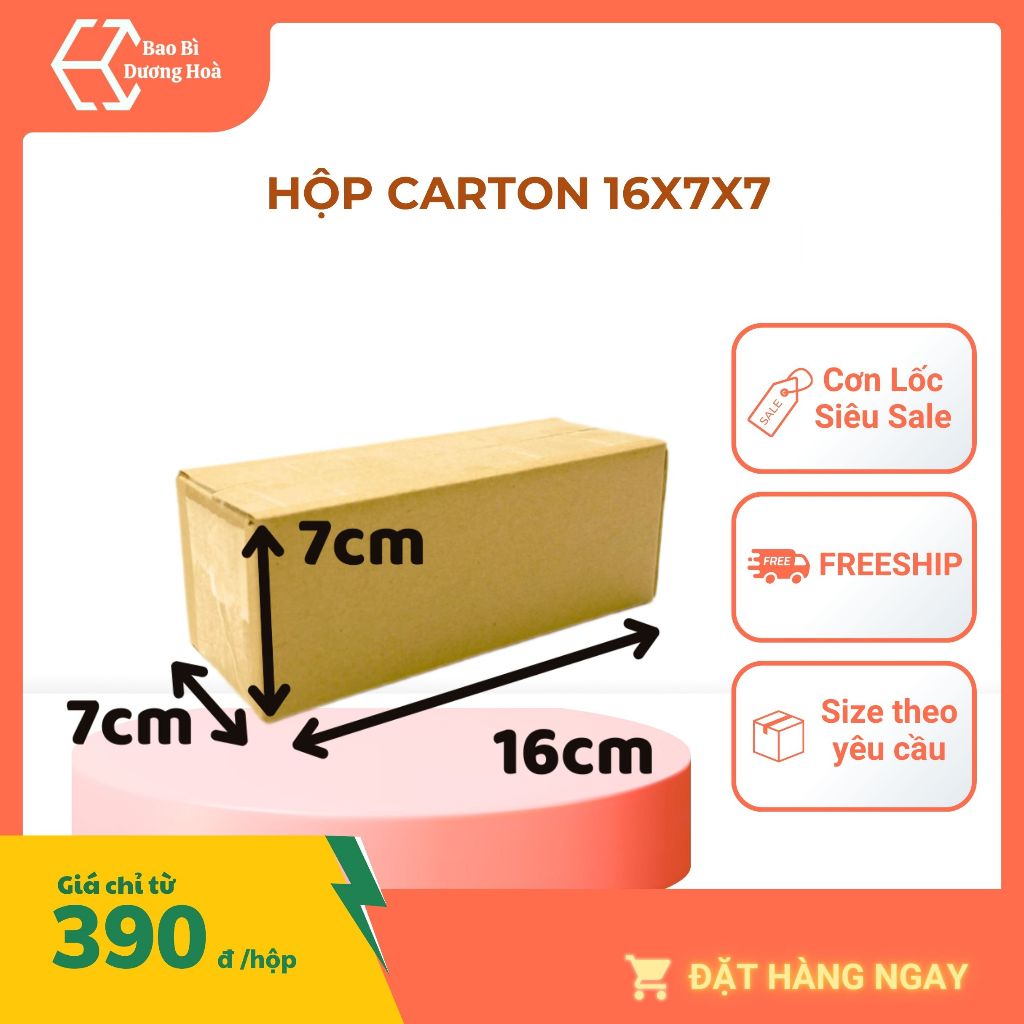 16x7x7 COMBO 20 Hộp Carton Đóng Hàng Giá Rẻ - Bao Bì Dương Hoà