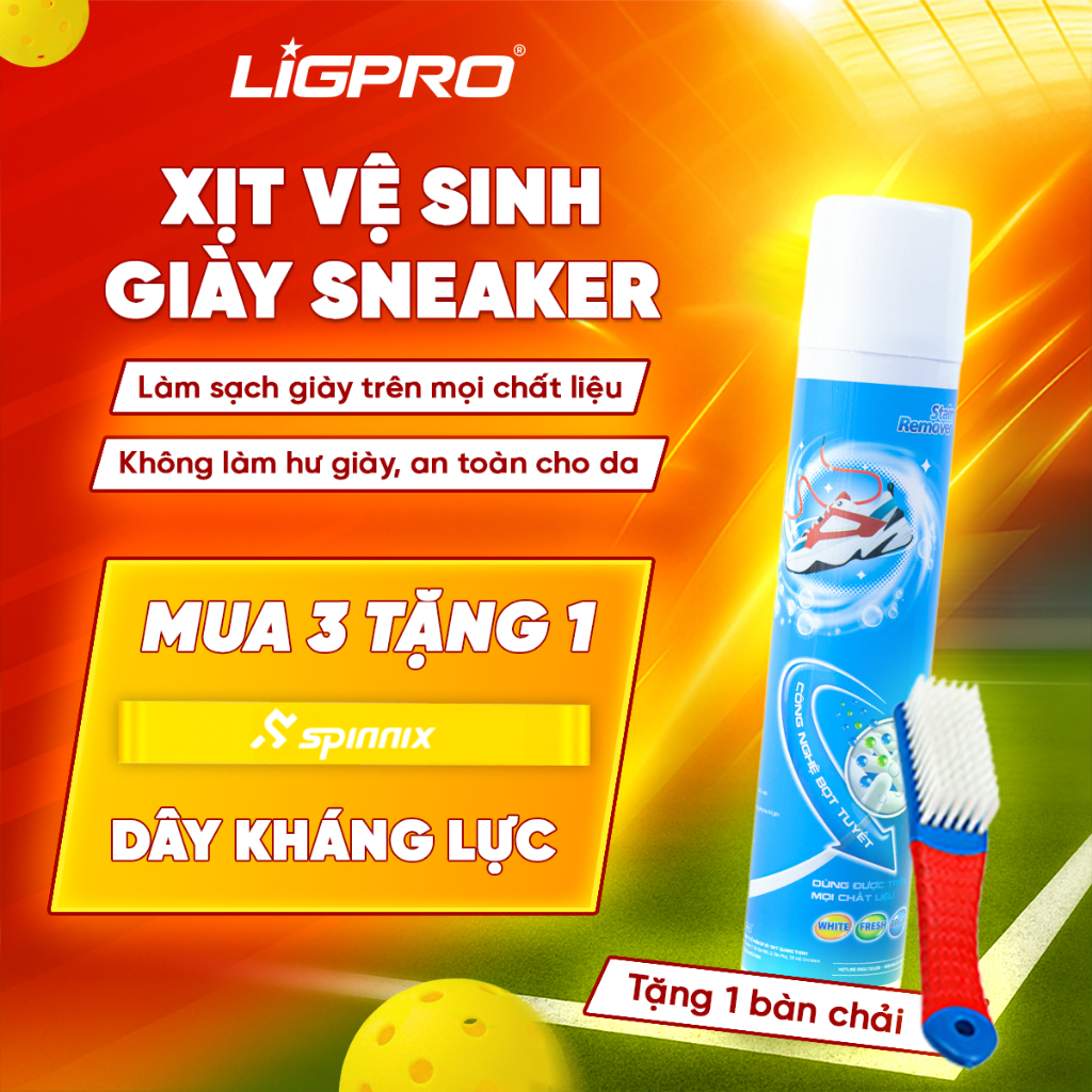 Chai Xịt Vệ Sinh Giày Sneaker Bọt Tuyết NANO BẠC LIGPRO 420ml Làm Sạch Mọi Vết Bẩn Cứng Đầu Ố Vàng