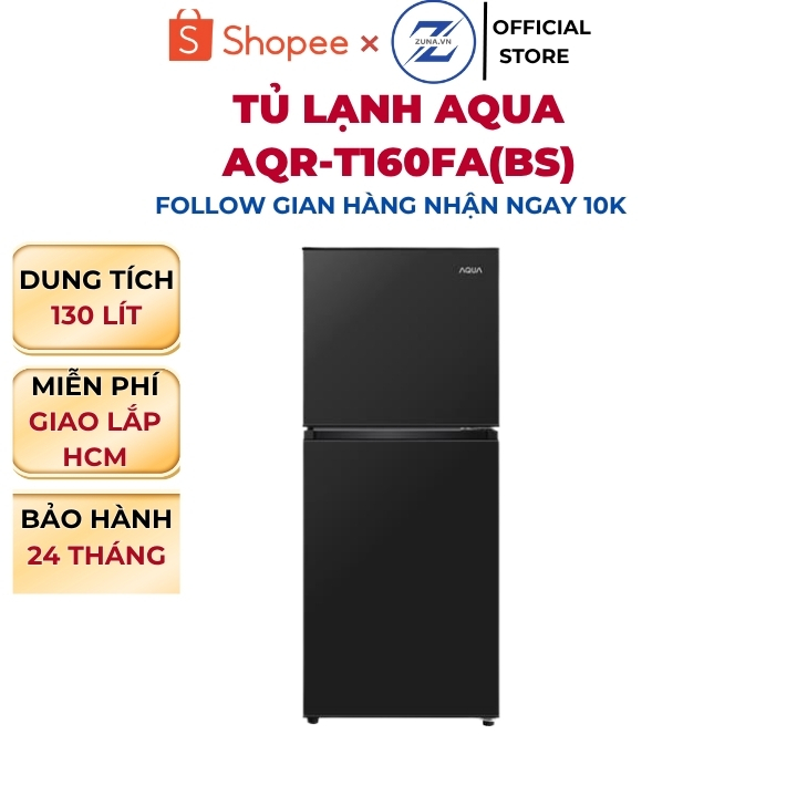 Tủ lạnh ngăn đá trên Inverter Aqua 130L AQR-T160FA(BS) - Bảo hành 24 tháng