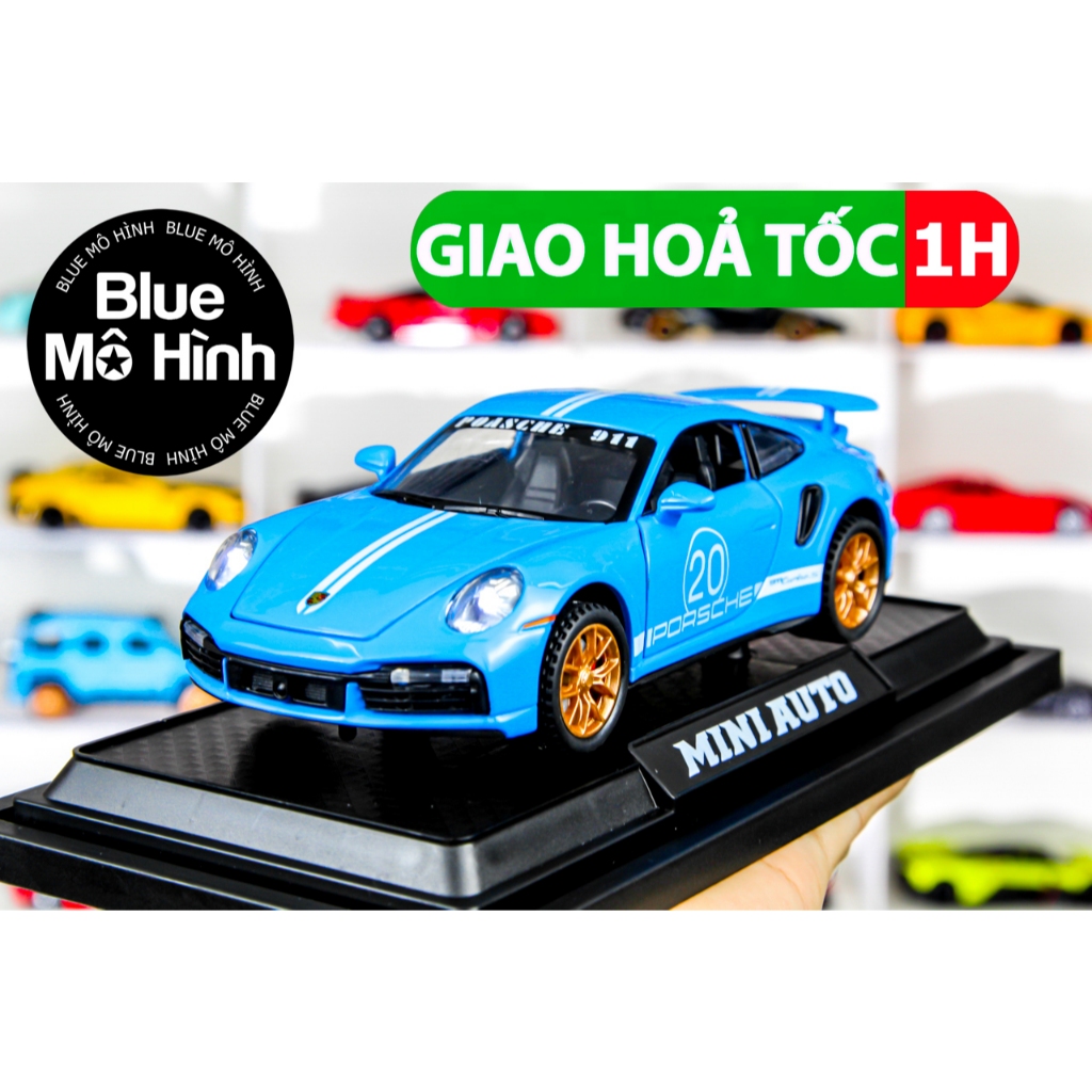 Xe mô hình Porsche 911 Turbo S 1:32 Xanh dương