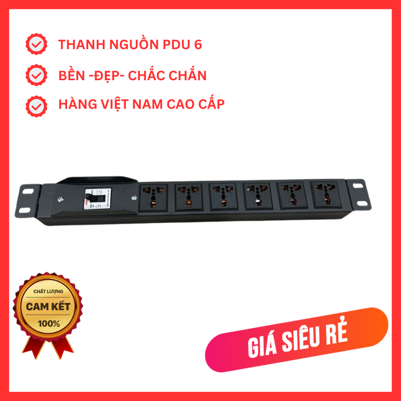 PDU 6 PORT HÀNG VIỆT NAM SẢN XUẤT CÓ MCB