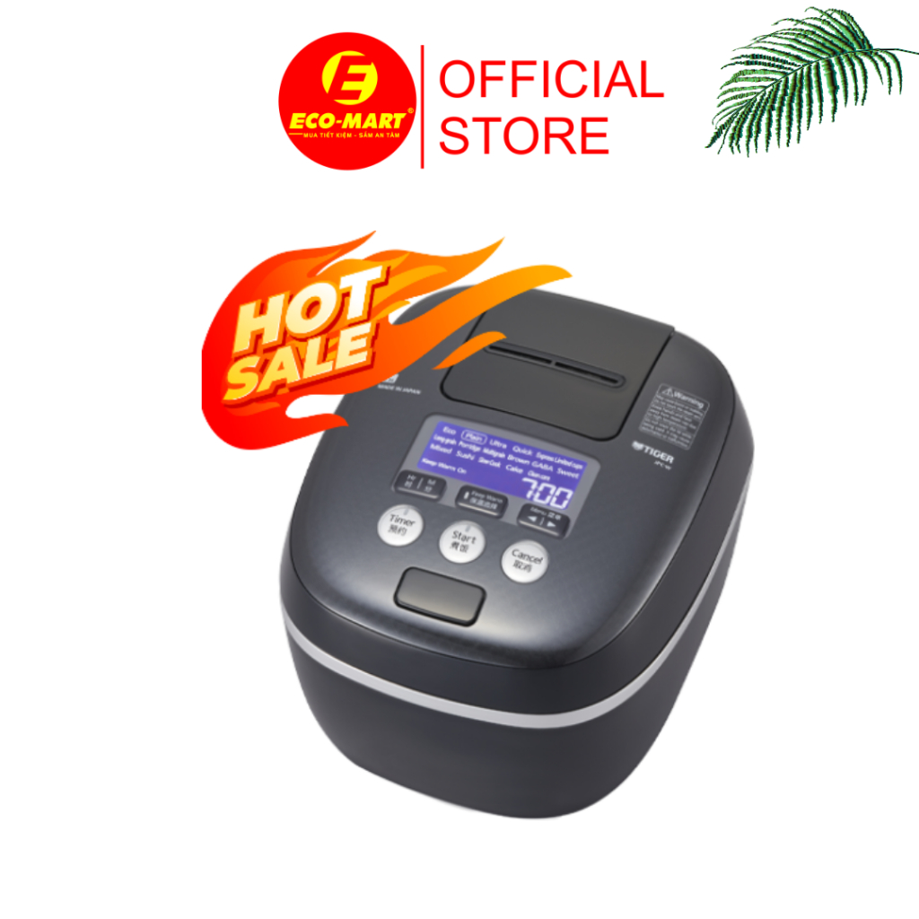 JPC-W18W Nồi Cơm Điện Tử Cao Tần Áp Suất Kép Tiger JPC-W18W 1.8 lít lòng nồi 9 lớp