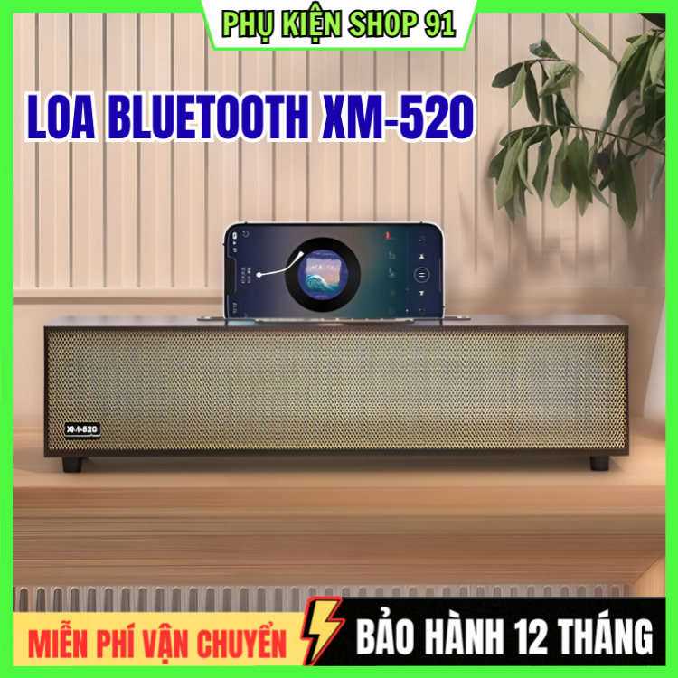 Loa Bluetooth XM520 Siêu Bass Vỏ Gỗ 20W - Loa XM 520 Âm Siêu Trầm Củ Loa 2.5 Inch Kết Nối Điện Thoại