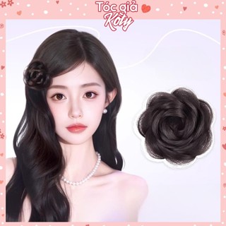  Tóc giả tết hoa búi kẹp cao cấp kẹp tóc giả cài bên sang trọng giúp tạo điểm nhấn sang trọng T328 