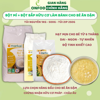 Bột mì bột bắp hữu cơ làm bánh cho bé ăn dặm Markal ONFOD organic cho bé từ 6 tháng