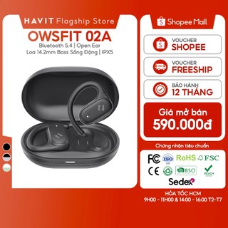  Tai Nghe Không Dây Havit OWSFIT 02A | Kiểu Dáng Open Ear | Mic ENC Bluetooth 5.4 