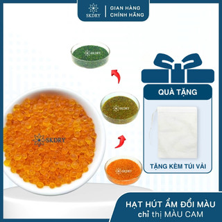 [SIÊU HÚT ẨM] HẠT SILICA GEL chỉ thị màu CAM Có thể TÁI SỬ DỤNG nhiều lần cho máy ảnh,linh kiện hút ẩm mạnh kèm QUÀ TẶNG