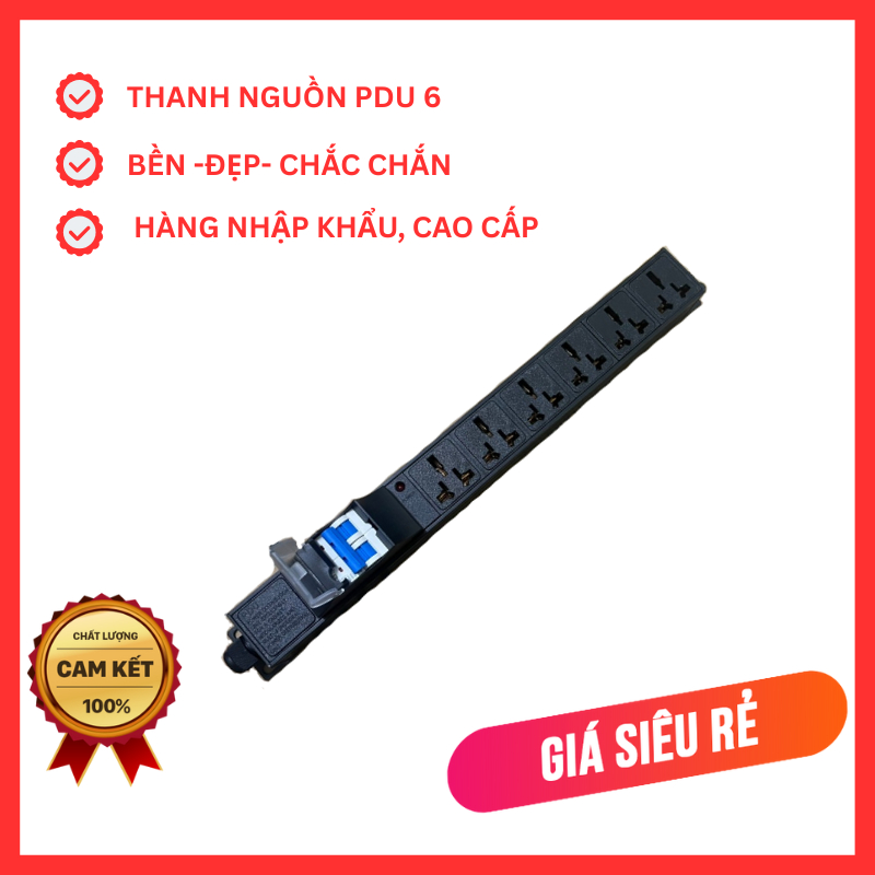 PDU 6 port , ổ cắm 6 chấu có MCB hàng nhập khẩu cao cấp