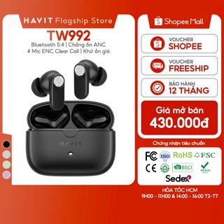  Tai Nghe Không Dây Havit TW992 ANC 4Mic ENC Khử Ồn Gió Bluetooth 5.4 