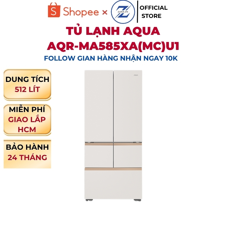 Tủ lạnh Multidoor Inverter Aqua 512L AQR-MA585XA(MC)U1 - Bảo hành 24 tháng
