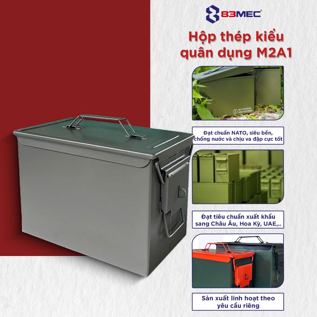 Hộp thép kiểu quân dụng M2A1- 83MEC