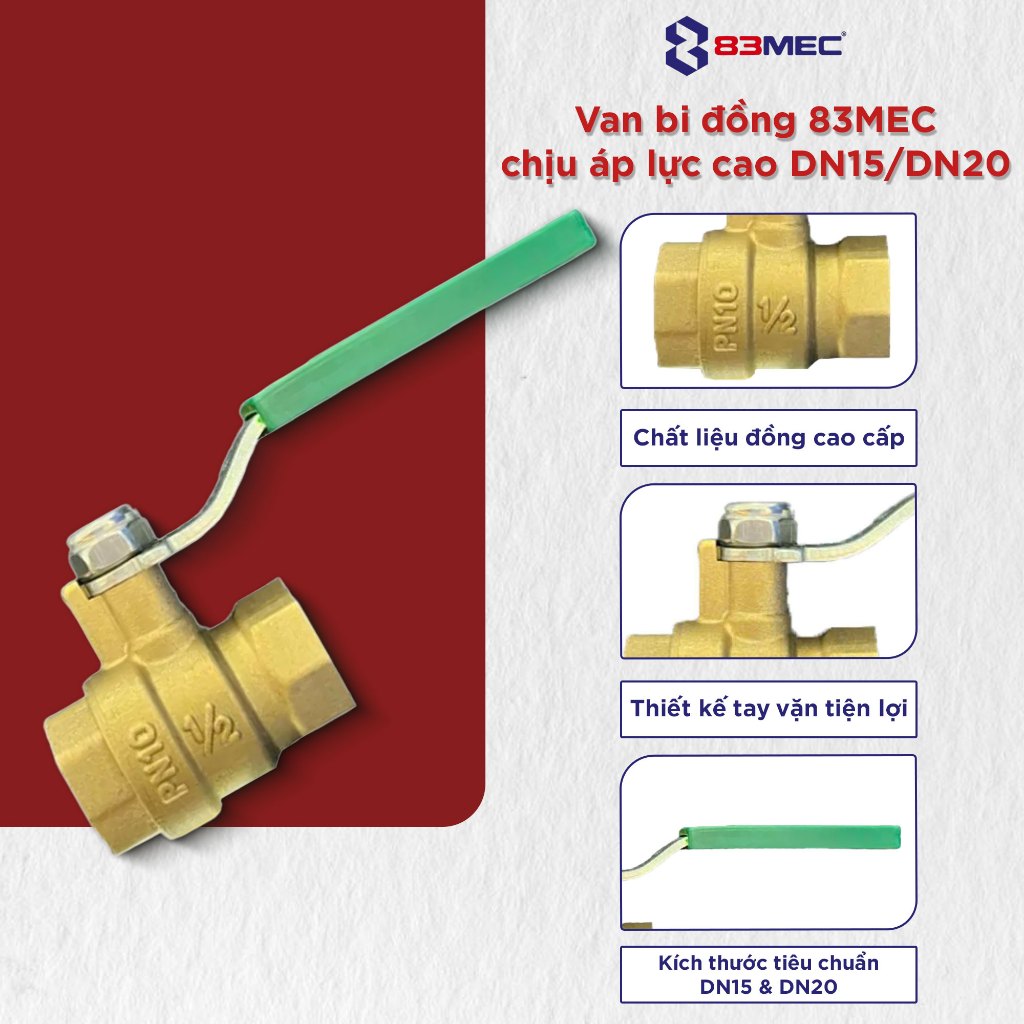 Van bi đồng 83MEC chịu áp lực cao DN15/DN20