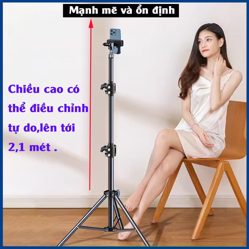 Chân đế đỡ điện thoại Quay Video Livestream Tripod 3 chân TLS 2M1 - Gậy chụp ảnh Quay Phim - Giá đỡ 