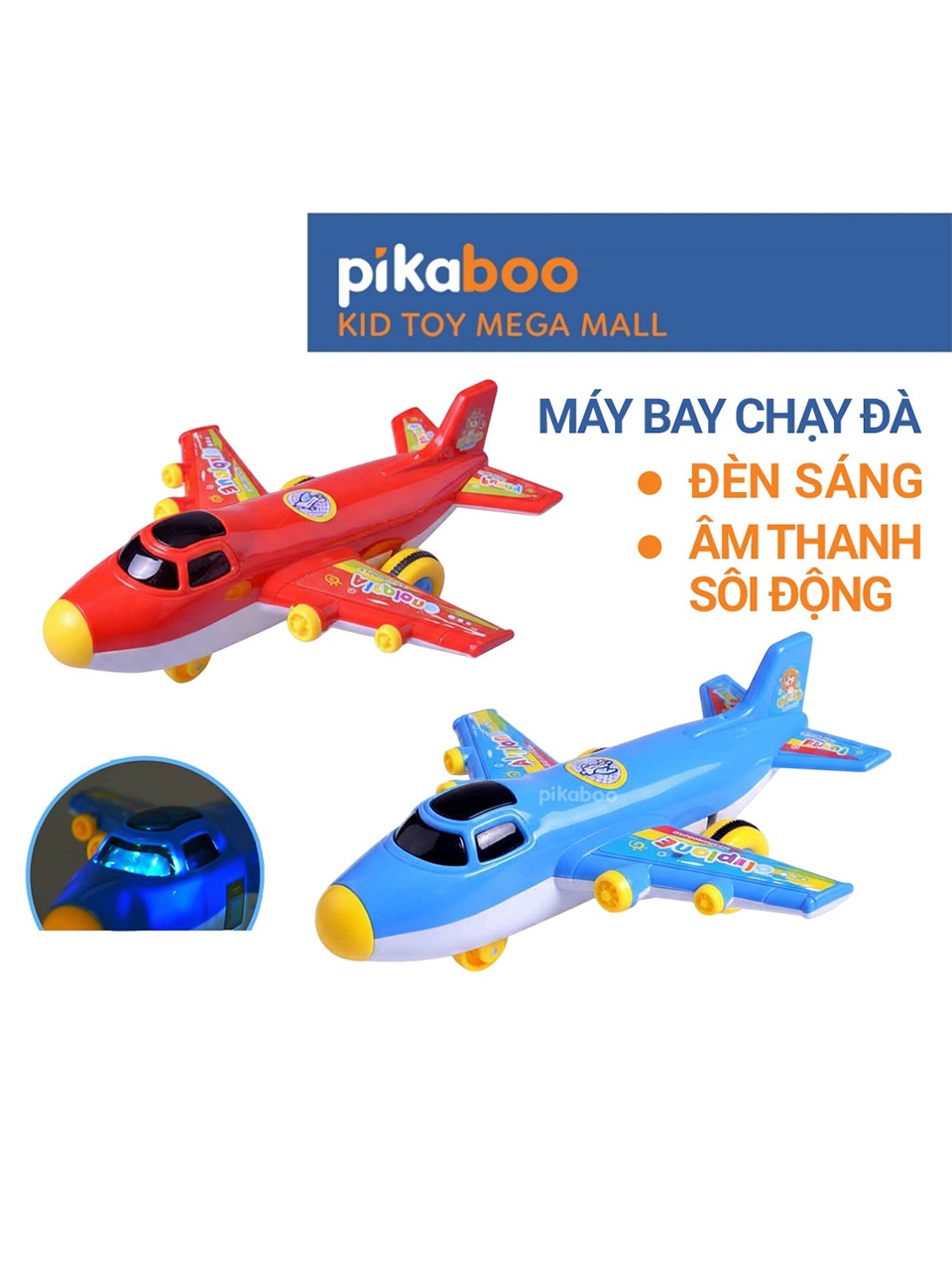 Đồ chơi máy bay ô tô chạy đà biến hình cao cấp Pikaboo