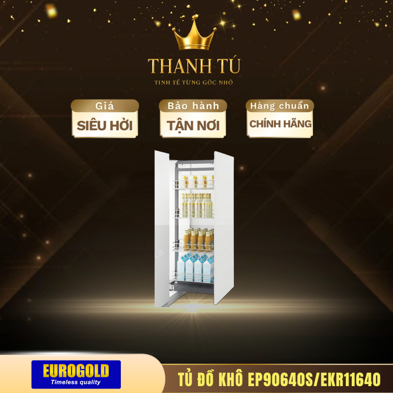 Tủ Kho Nan Cánh Rút Eurogold EP90640S/EKR11640 Mang Lại Sự Ngăn Nắp, Sang Trọng Cho Mọi Căn Bếp