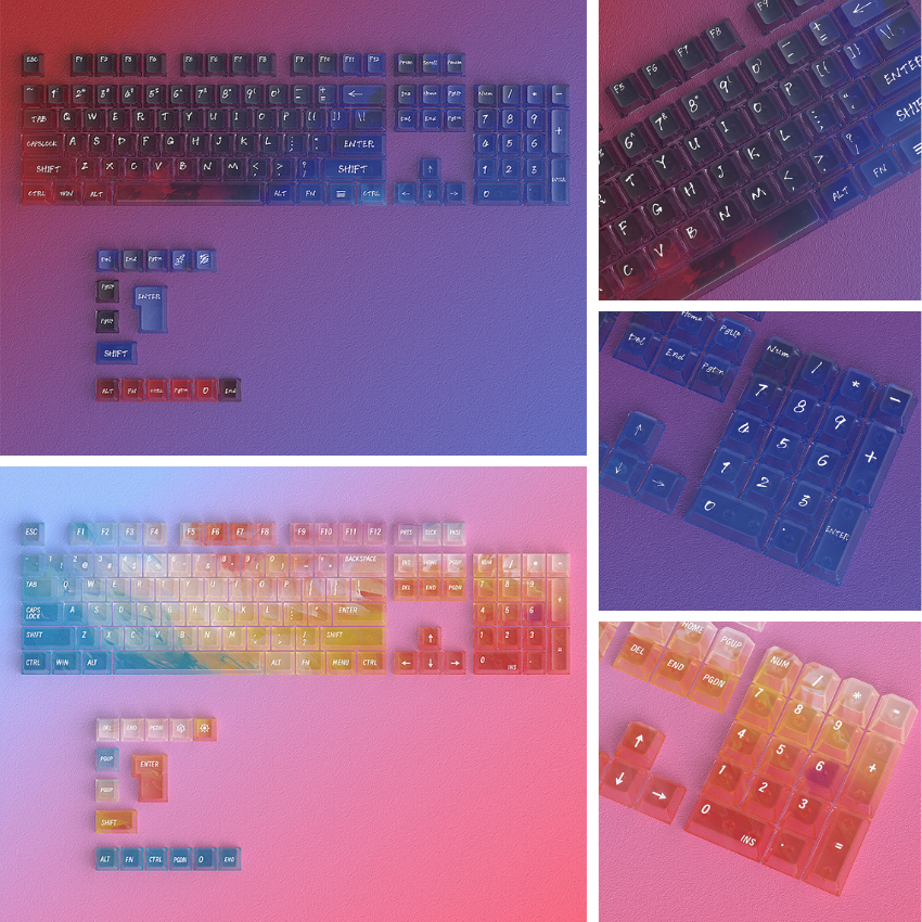 🌈 Bộ Keycap LEAVEN 119 Nút – Hiệu Ứng Màu Gradient Trong Suốt Tuyệt Đẹp