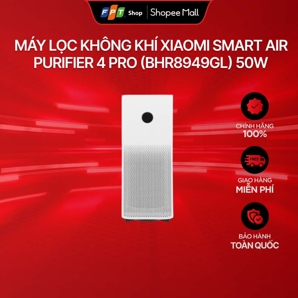 [Chỉ GH tận nơi] Máy lọc không khí Xiaomi Smart Air Purifier 4 Pro (BHR8949GL) 50W