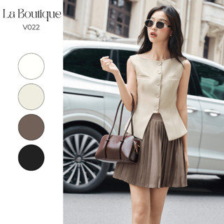  Chân Váy Lụa Xếp Ly Dáng Ngắn La Boutique Vải Lụa Lạnh Mềm Mại-V022 