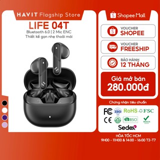  Tai Nghe Không Dây Havit Life 04T Mic CaII ENC Hall Switch Bluetooth 6.0 