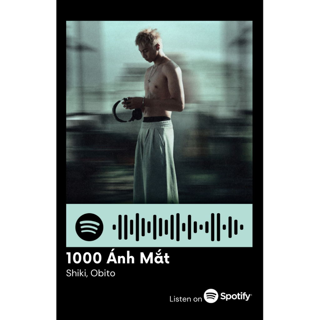 [Vui lòng đặt từ 4c] Poster decal a5 dán tường thẻ Spotify ca sĩ Obito (có thể quét được mã)