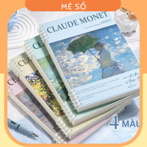 Sổ Còng Nhựa, Bìa Còng A5 B5 Tranh Monet  MESO - Sổ Còng Thay Được Giấy, Khuyết Còng Không Đau Tay, 