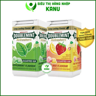  Một lọ kẹo sing gum cube không đường vị bạc hà & dâu chanh Doublemint sugarfree 40g 