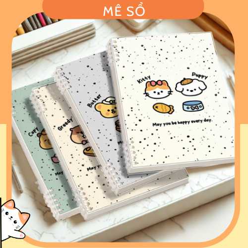 Vở Còng, Sổ Bìa Còng A5 B5 Mẫu Gấu Capybara MESO - Sổ Còng Thay Được Giấy, Thiết Kế Không Đau Tay, K