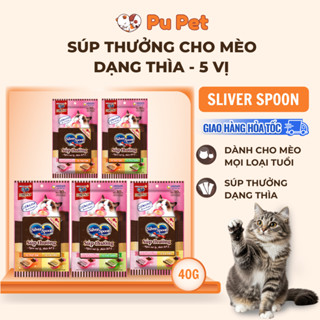 Súp Thưởng Silver Spoon Dạng Thìa Cho Mèo Vị Cá Ngừ/Vị Cá Ngừ Vằn/Vị Thịt Gà/ Hải Sản/Cá Hồi