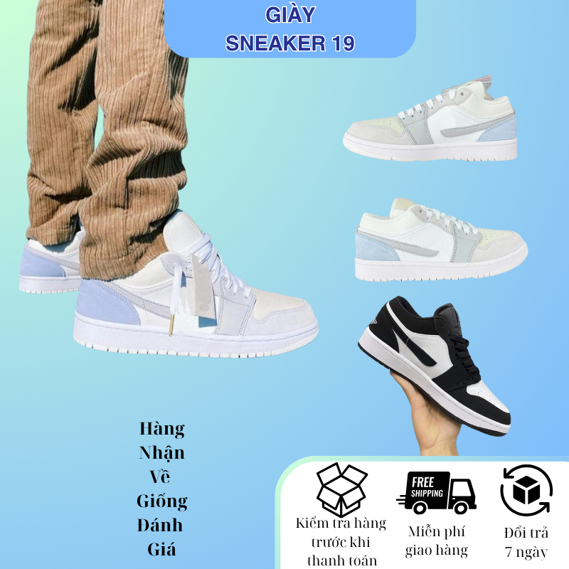 Giày_JD 1 Low Panda Xám, Giày JD Cổ Thấp Bản Chuẩn S.C Đủ Size Nam Nữ Từ 36-43