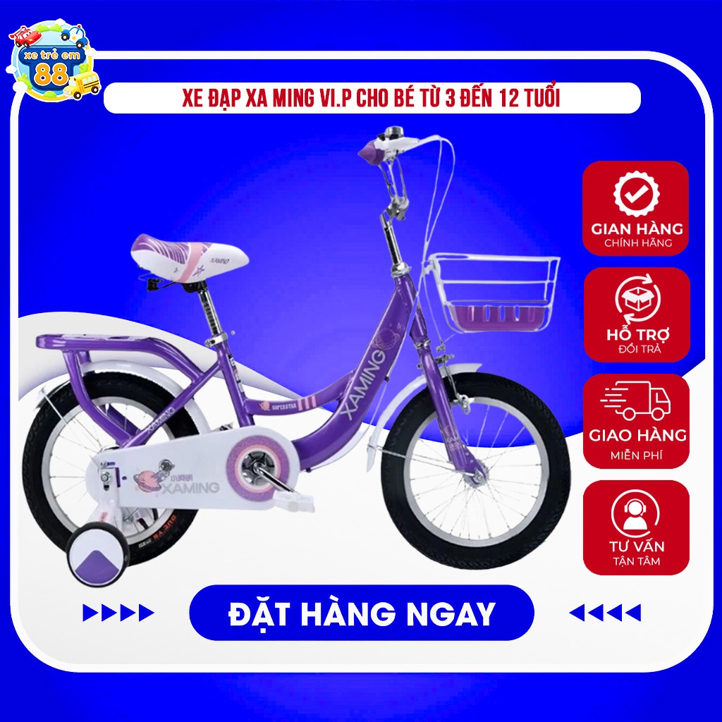 VIP.012 - Xe đạp Xa ming vi.p cho bé từ 3 đến 12 tuổi Đồ Chơi Toys kiotool bàn đạp fixed gear azure 
