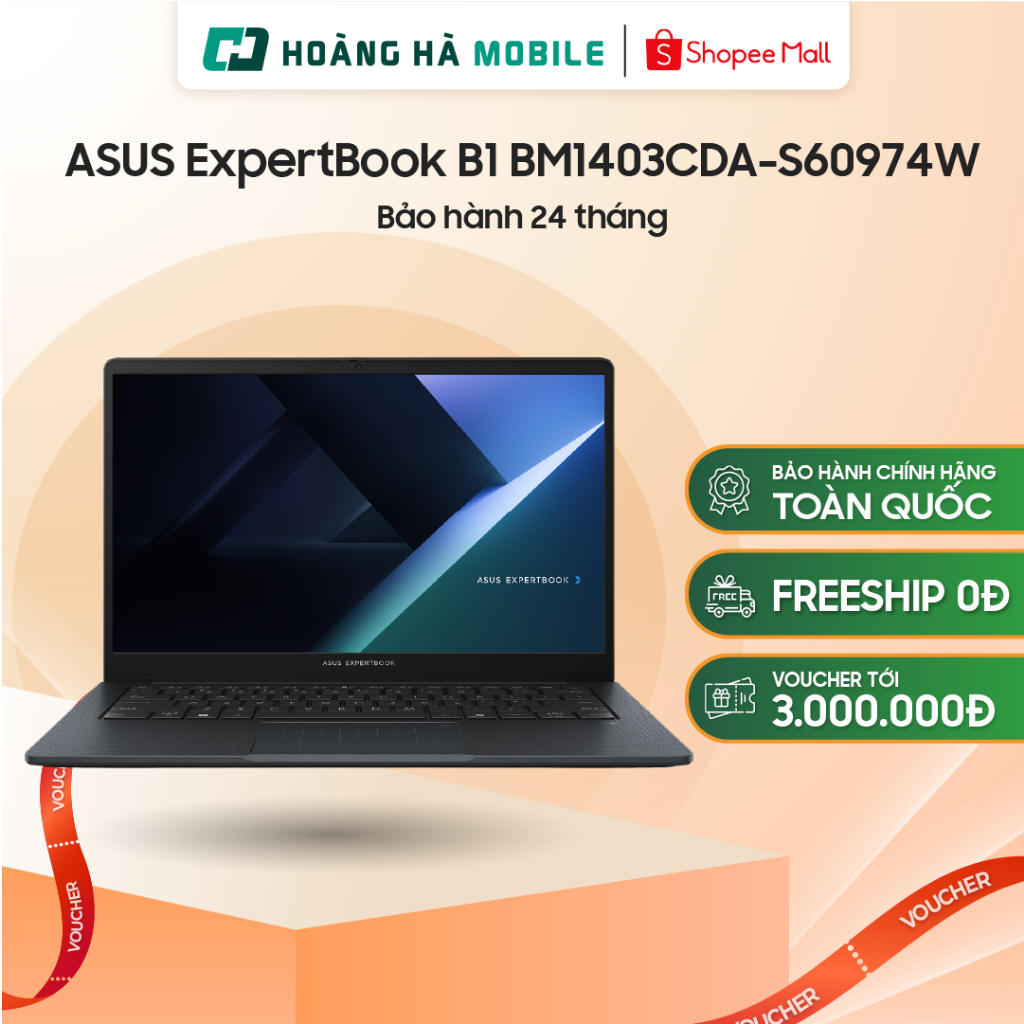 Laptop ASUS ExpertBook B1 BM1403CDA-S60974W (Ryzen 5-7535HS/16GB/512GB/AMD Radeon 660M/14.0" FHD/Win