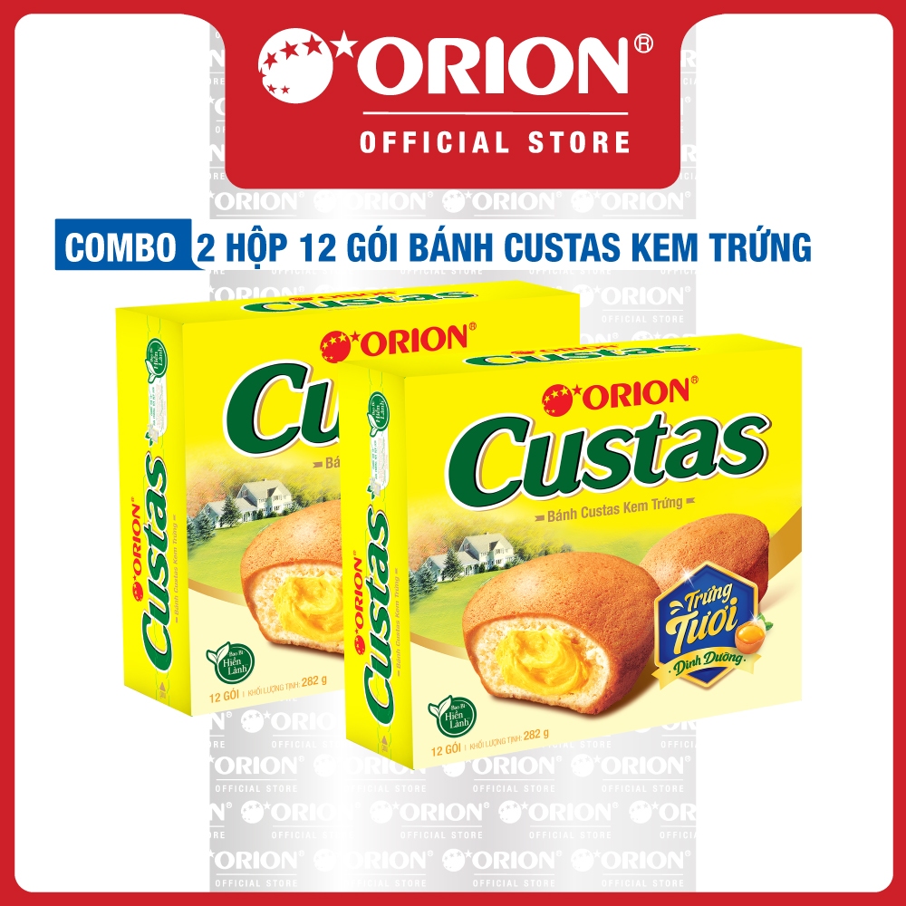 Combo 2 Hộp Bánh Orion Custas Nhân Kem Trứng (282g/hộp)