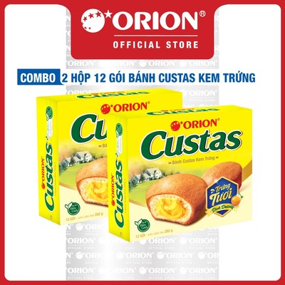 Combo 2 Hộp Bánh Orion Custas Nhân Kem Trứng (282g/hộp)