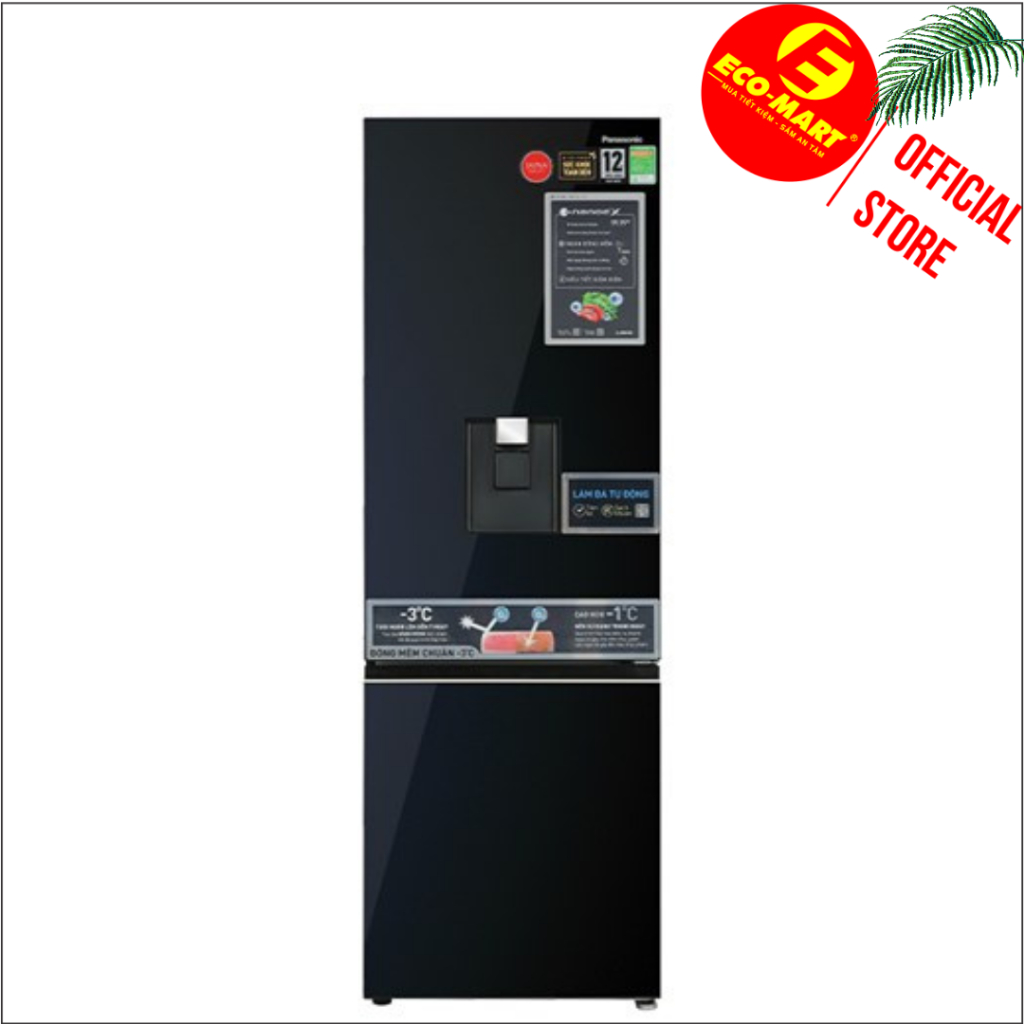 NR-BV361WGKV Tủ lạnh PANASONIC NR-BV361WGKV 325 lít Inverter màu kính đen