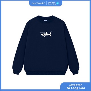  Áo Sweater Local Brand Lavi Studio  Shark Nỉ Lót Lông Cotton 100% Unisex 