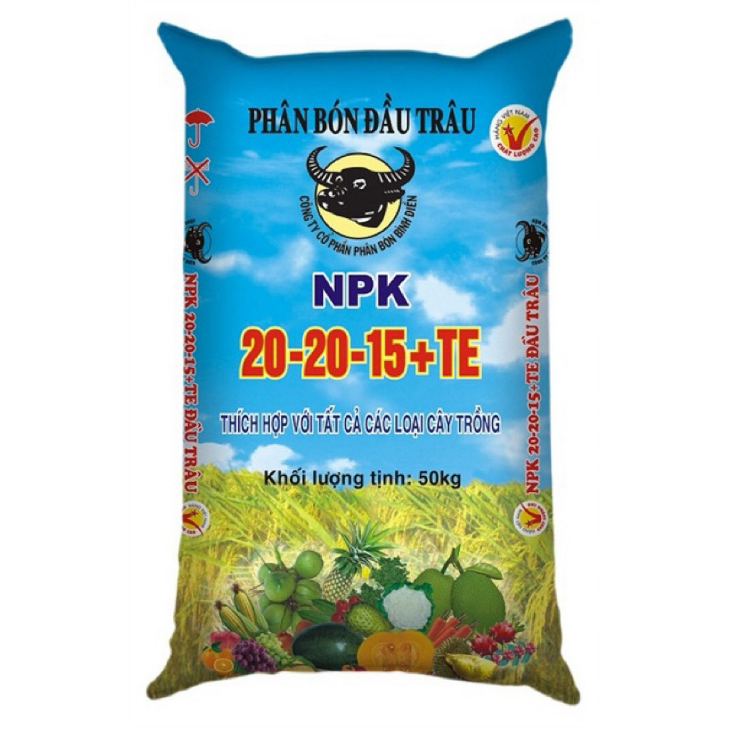 NPK 20-20-15+TE đầu trâu bình điền[ bao 50kg]