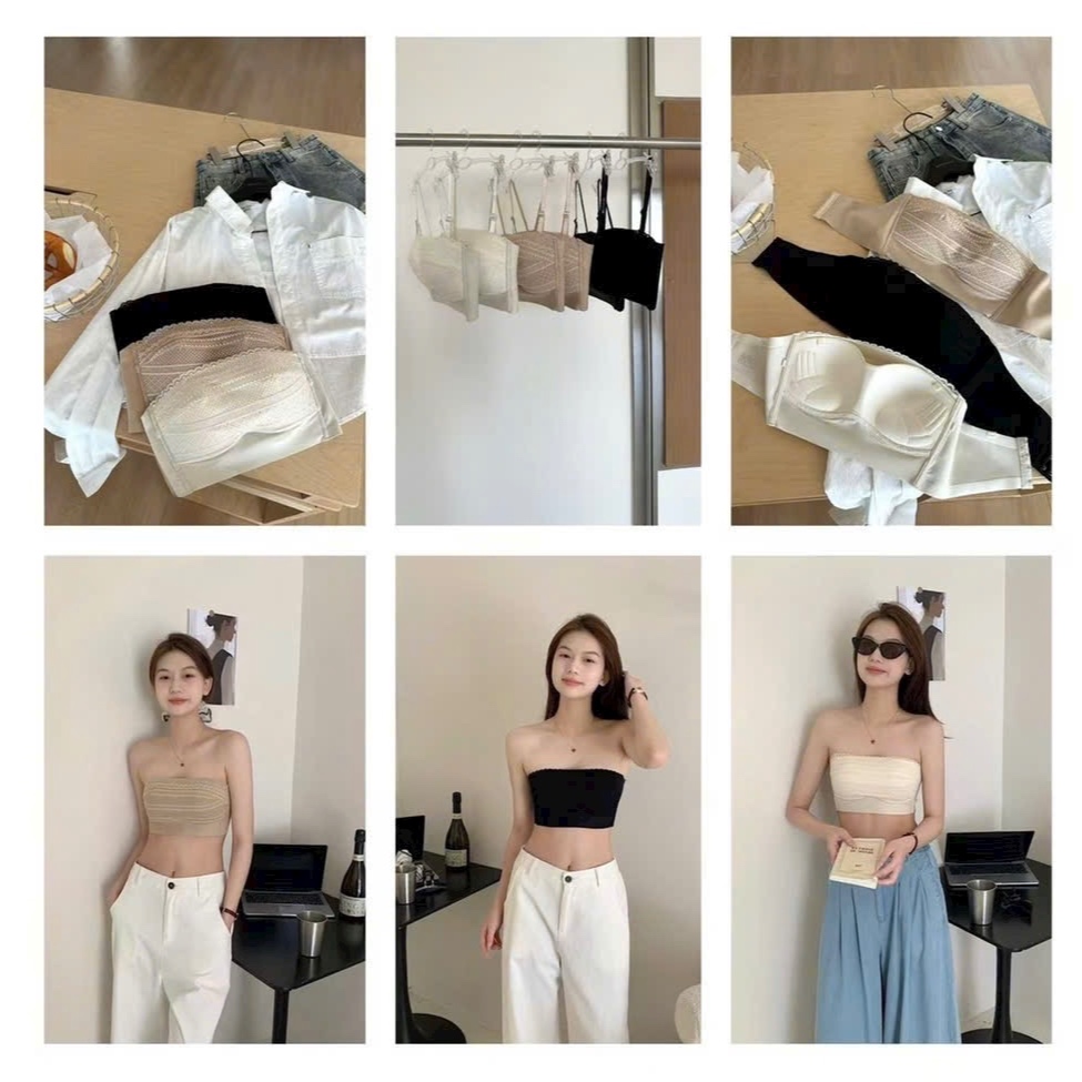 🩱 ÁO BRA CÚP NGỰC REN – SU KHÔNG GỌNG CHỐNG TUỘT (SIZE 32–34–36)