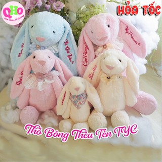  Thỏ Bông Jellycat Thêu Tên Gấu Bông Thêu Tên - Lông Dày Quà Sinh Nhật Nhiều Size Giao 1-2 Ngày HCM 