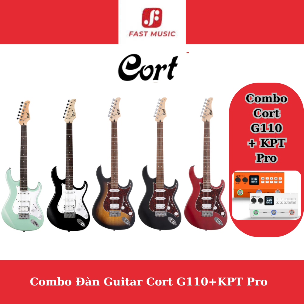 Combo Đàn Guitar Điện Cort G110+Yumier KPT Pro Chính Hãng Tặng Kèm Phụ Kiện