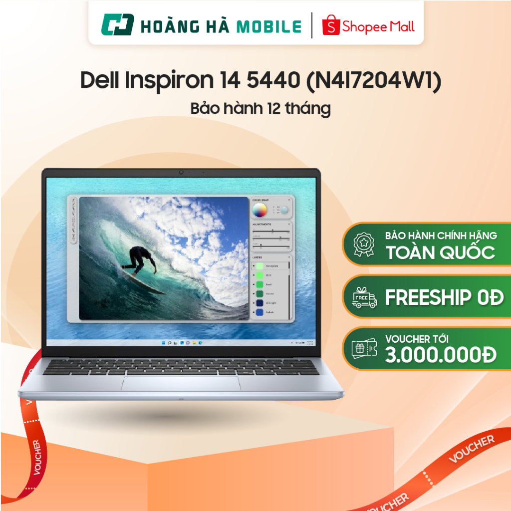 Laptop Dell Inspiron 14 5440 (N4I7204W1) (CORE 7 150U/16GB/512GB/14.0 INCH FHD+/WIN11+OFFICE HS21/Xa