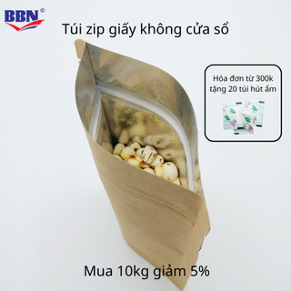 Túi Giấy Lót Nhôm Đáy Đứng 22x30 – Zipper Chống Ẩm – Không Cửa Sổ – Túi Đóng Gói Thực Phẩm