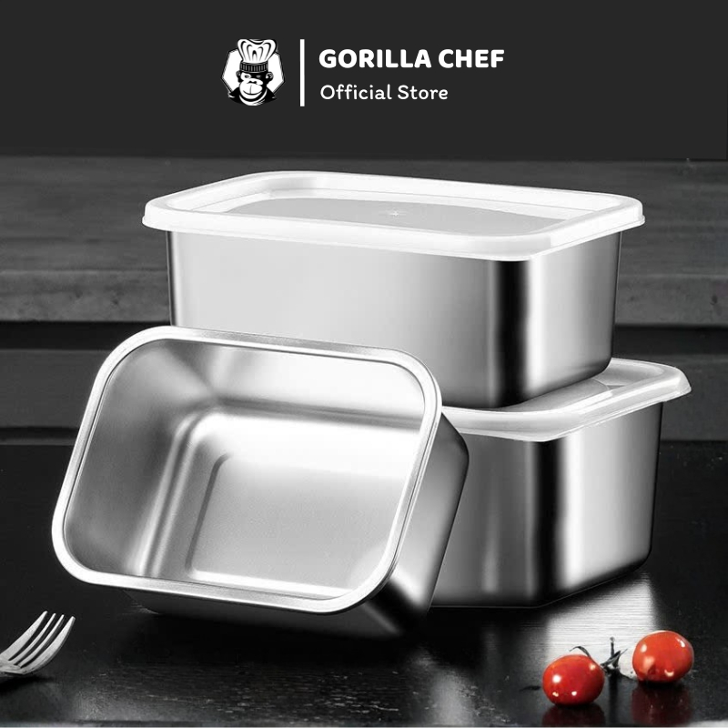 Hộp inox đựng thực phẩm 600-2600ml Gorilla Chef vô cùng tiện lợi, sạch sẽ
