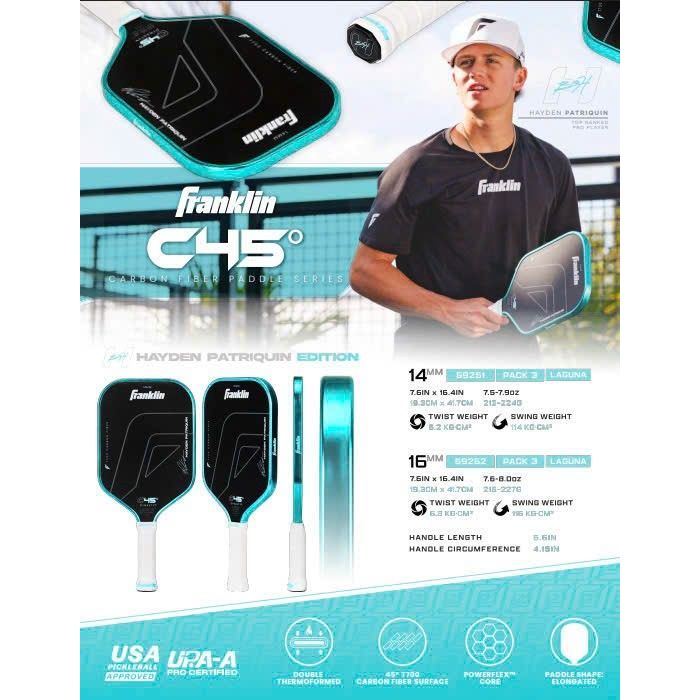 Vợt Franklin C45 HaydenPatriquin 14-16mm Hàng Chính Hãng